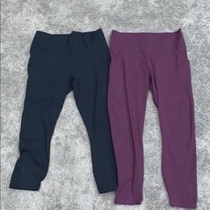 Fabletics high waist pure luxe pocket crop 2 pair